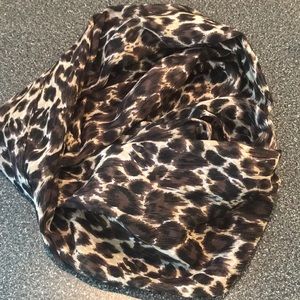 Leopard chiffon scarf 86”